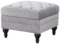 Habitat Chesterfield Velvet Storage Footstool - Light Grey 10 Habitat Chesterfield Velvet Storage Footstool - Light Grey -Habitat Shop 4654287 R Z002A