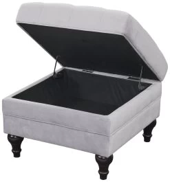 Habitat Chesterfield Velvet Storage Footstool - Light Grey 11 Habitat Chesterfield Velvet Storage Footstool - Light Grey -Habitat Shop 4654287 R Z003A