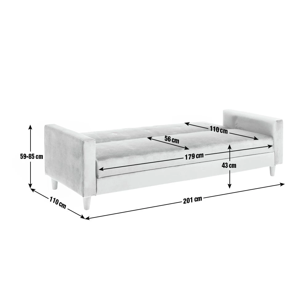 Habitat Brooks Clic Clac Fabric Sofa Bed - Grey 3 Habitat Brooks Clic Clac Fabric Sofa Bed - Grey - Image 3