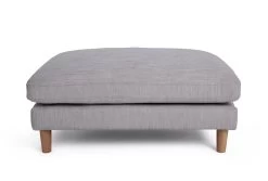 Habitat Salome Fabric Ottoman Footstool - Light Grey