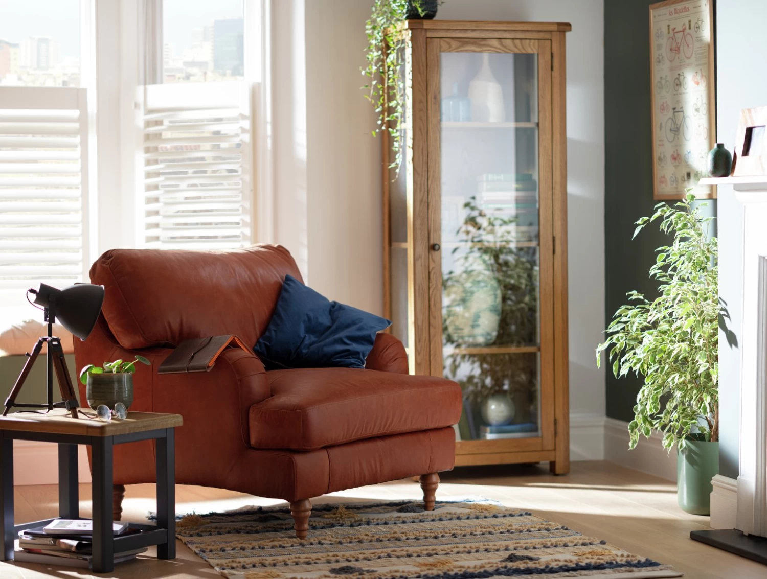 Habitat Livingston Leather Armchair - Tan 2 Habitat Livingston Leather Armchair - Tan - Image 2