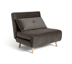 Habitat Roma Single Velvet Chairbed - Charcoal -Habitat Shop 5791417 R Z010A
