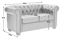 Habitat Chesterfield Leather 2 Seater Sofa - Chocolate 12 Habitat Chesterfield Leather 2 Seater Sofa - Chocolate -Habitat Shop 6086578 R E001