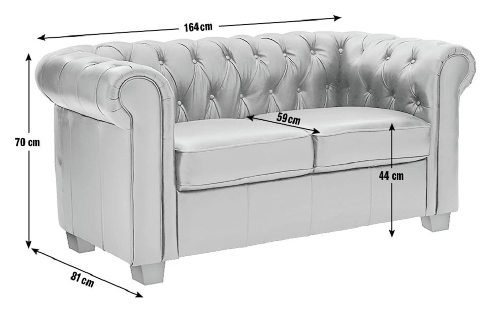 Habitat Chesterfield Leather 2 Seater Sofa - Chocolate 4 Habitat Chesterfield Leather 2 Seater Sofa - Chocolate - Image 4