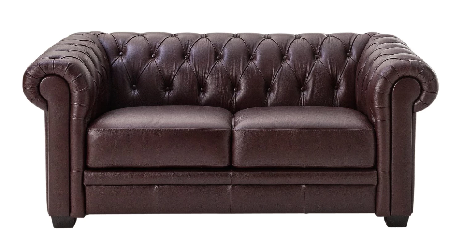 Habitat Chesterfield Leather 2 Seater Sofa - Chocolate 1 Habitat Chesterfield Leather 2 Seater Sofa - Chocolate