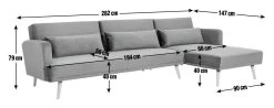 Habitat Andy Right Corner Fabric Clic Clac Sofa Bed - Grey -Habitat Shop 6132941 R E001