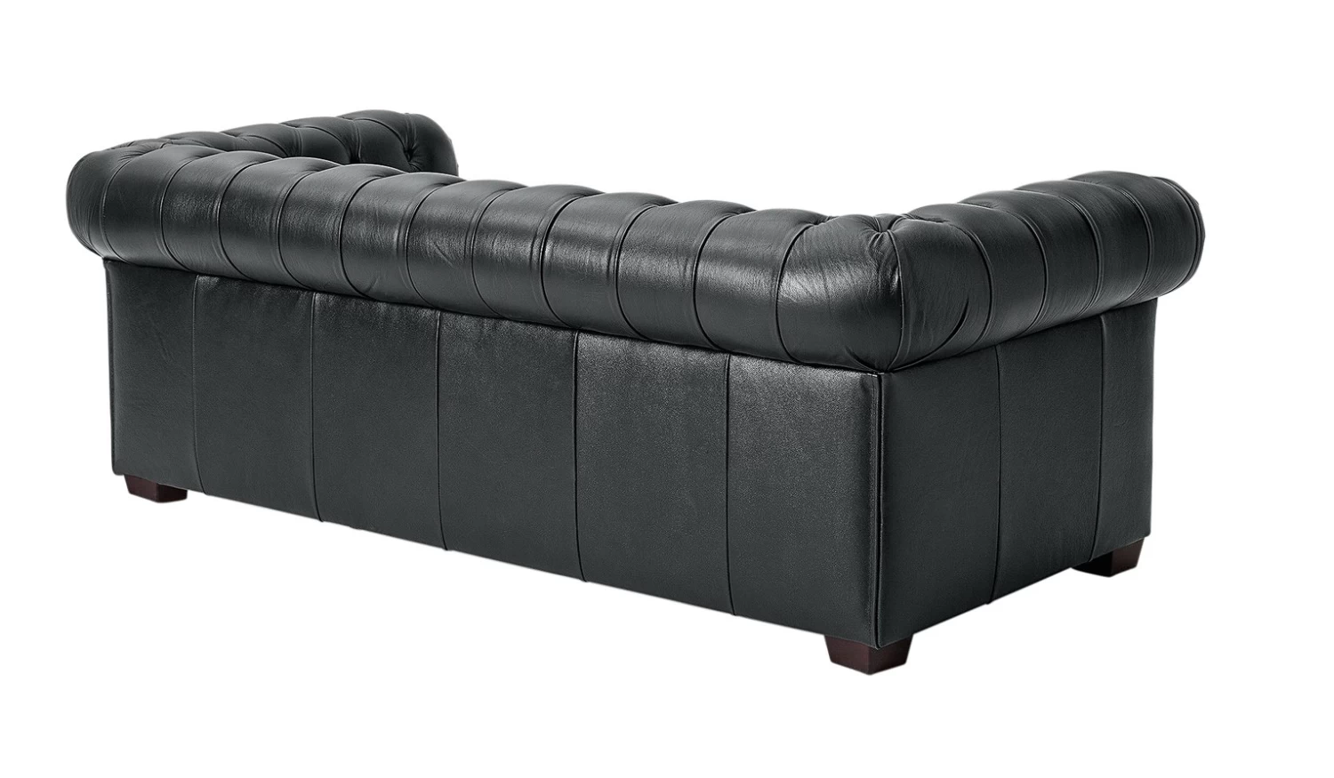 Habitat Chesterfield Leather 3 Seater Sofa - Black 6 Habitat Chesterfield Leather 3 Seater Sofa - Black - Image 6