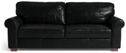 Habitat Salisbury Leather 4 Seater Sofa - Black