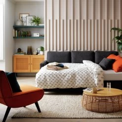 Habitat Reagan Right Corner Chaise Sofa Bed - Charcoal -Habitat Shop 7005307 R Z003C