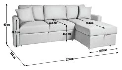 Habitat Reagan Right Corner Chaise Sofa Bed - Natural 13 Habitat Reagan Right Corner Chaise Sofa Bed - Natural -Habitat Shop 7019757 R E001