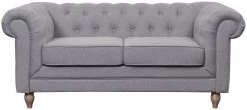 Habitat Chesterfield Fabric 2 Seater Sofa - Light Grey