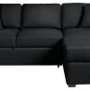 Habitat Reagan Corner Chaise Faux Leather Sofa Bed - Black