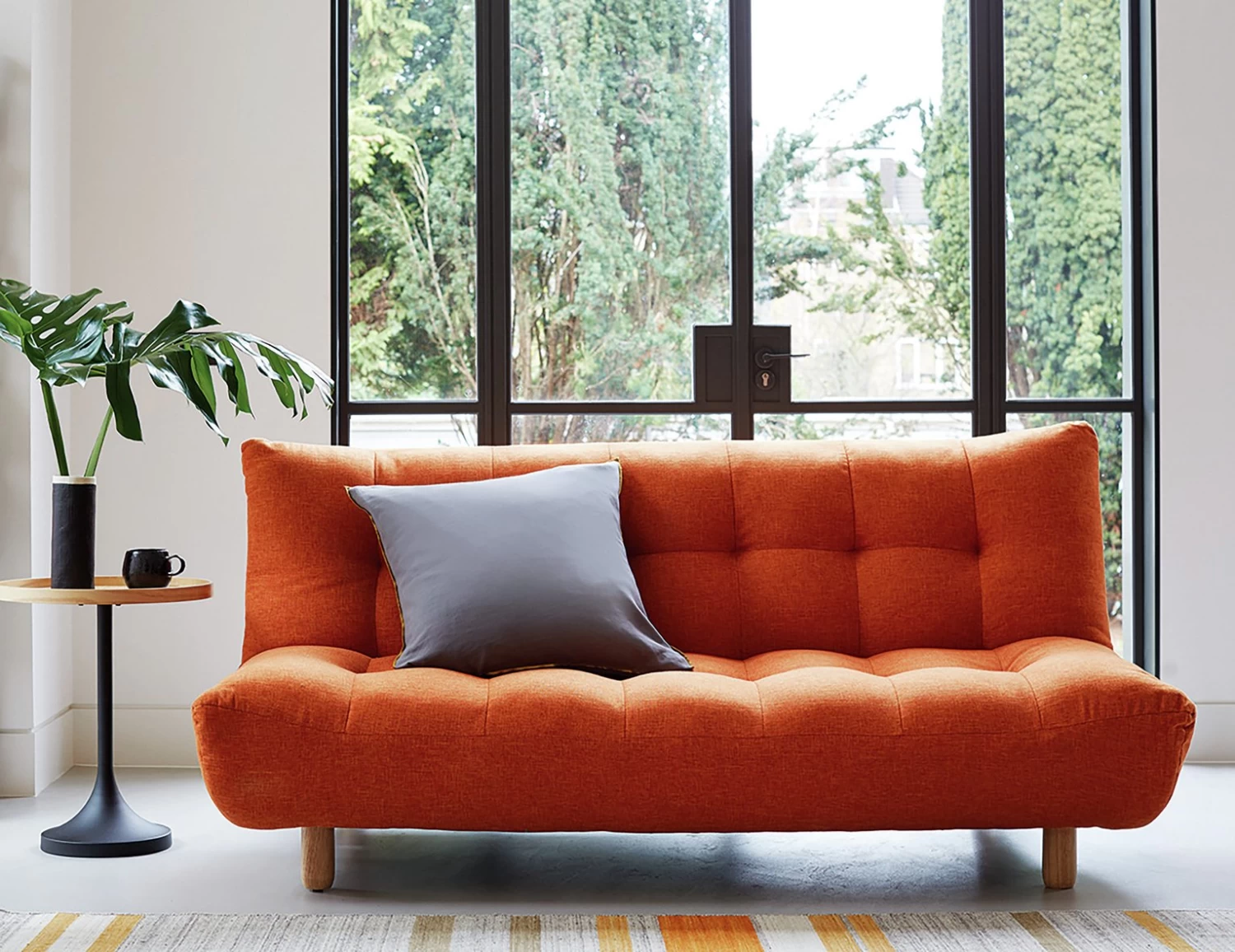 Habitat Kota Fabric Clic Clac Sofa Bed - Black And White 2 Habitat Kota Fabric Clic Clac Sofa Bed - Black And White - Image 2