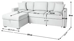 Habitat Reagan Left Corner Chaise Sofa Bed - Natural -Habitat Shop 7118847 R Z020A