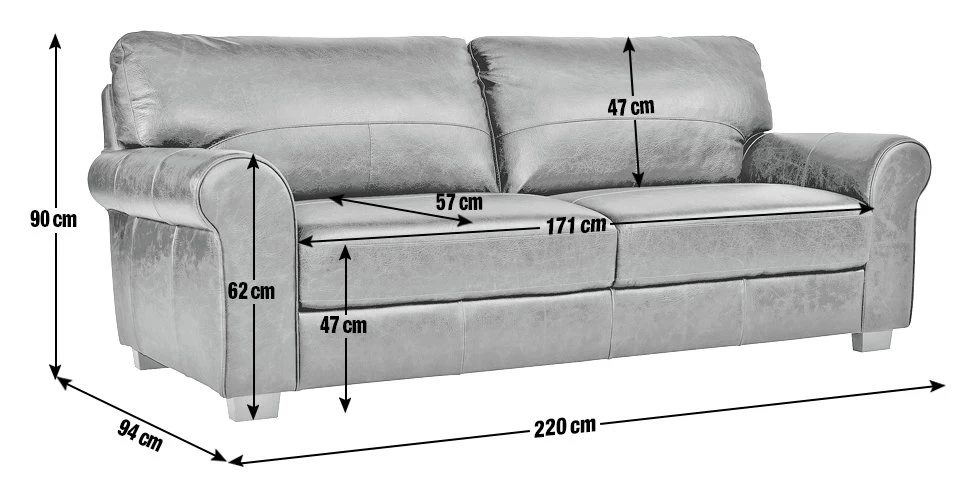 Habitat Salisbury Leather 4 Seater Sofa - Chocolate 4 Habitat Salisbury Leather 4 Seater Sofa - Chocolate - Image 4