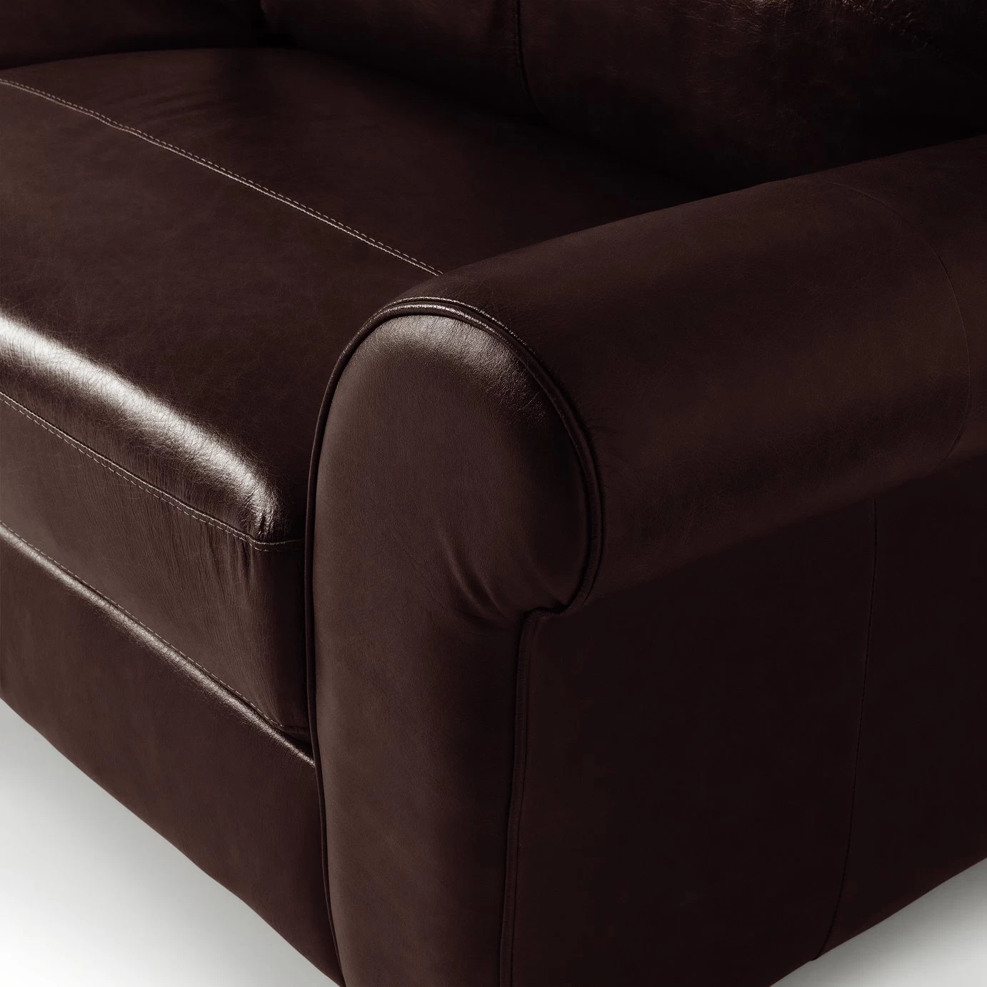 Habitat Salisbury Leather 4 Seater Sofa - Chocolate 8 Habitat Salisbury Leather 4 Seater Sofa - Chocolate - Image 8