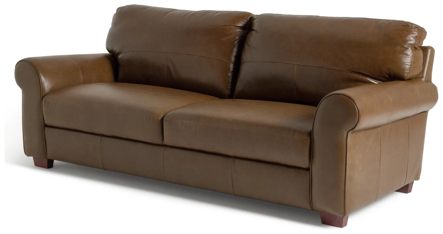 Habitat Salisbury Leather 4 Seater Sofa - Tan 6 Habitat Salisbury Leather 4 Seater Sofa - Tan - Image 6