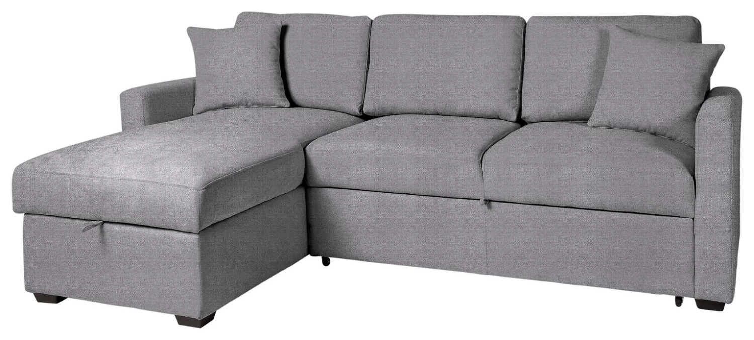 Habitat Reagan Left Corner Storage Sofa Bed - Grey 1 Habitat Reagan Left Corner Storage Sofa Bed - Grey