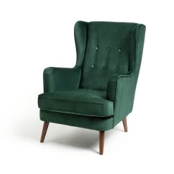Habitat Callie Velvet Wingback Chair - Forest Green 12 Habitat Callie Velvet Wingback Chair - Forest Green -Habitat Shop 7878486 R Z002A
