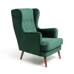 Habitat Callie Velvet Wingback Chair - Forest Green 14 Habitat Callie Velvet Wingback Chair - Forest Green -Habitat Shop 7878486 R Z004A