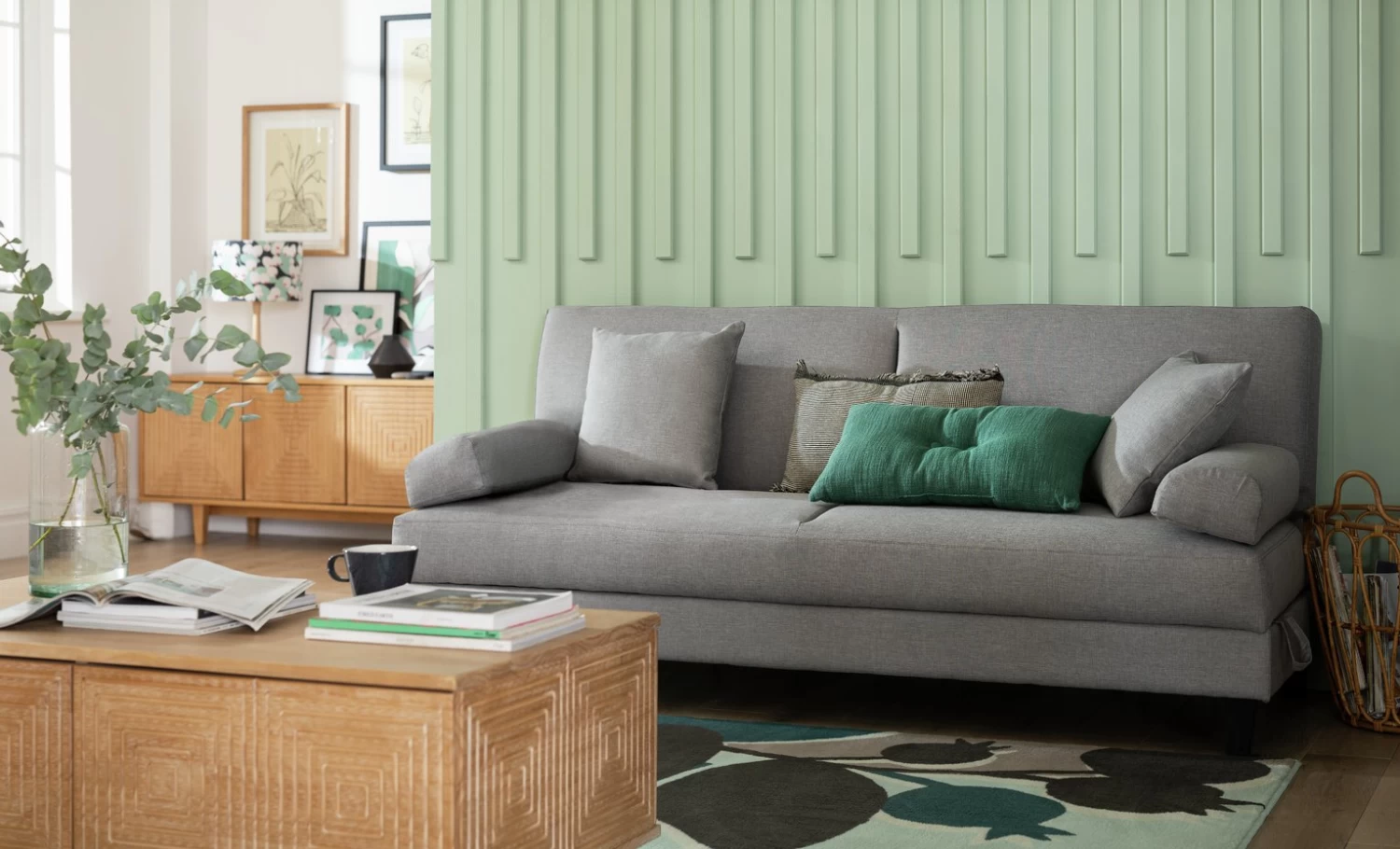 Habitat Chase Fabric Clic Clac Sofa Bed - Light Grey 2 Habitat Chase Fabric Clic Clac Sofa Bed - Light Grey - Image 2