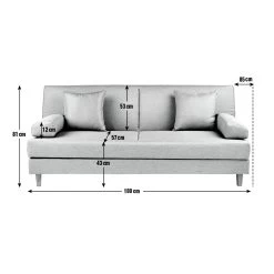 Habitat Chase Fabric Clic Clac Sofa Bed - Light Grey 9 Habitat Chase Fabric Clic Clac Sofa Bed - Light Grey -Habitat Shop 7929809 R Z002A
