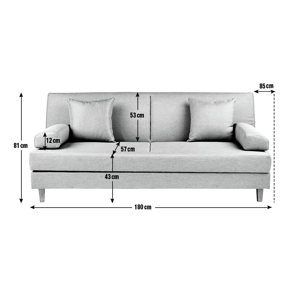 Habitat Chase Fabric Clic Clac Sofa Bed - Light Grey 3 Habitat Chase Fabric Clic Clac Sofa Bed - Light Grey - Image 3