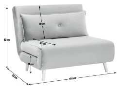 Habitat Roma Small Double Velvet Chair Bed - Charcoal -Habitat Shop 7995541 R E001