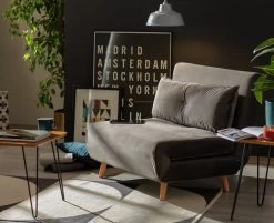 Habitat Roma Small Double Velvet Chair Bed - Charcoal -Habitat Shop 7995541 R Z004A