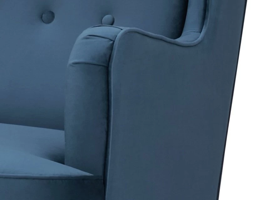 Habitat Callie Velvet Wingback Chair - Petrol Blue 4 Habitat Callie Velvet Wingback Chair - Petrol Blue - Image 4