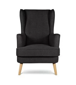 Habitat Callie Fabric Wingback Chair - Charcoal