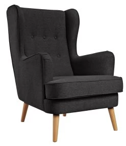 Habitat Callie Fabric Wingback Chair - Charcoal -Habitat Shop 8729651 R Z004A