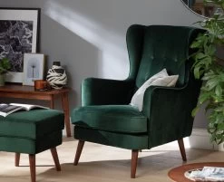 Habitat Callie Velvet Footstool - Forest Green 7 Habitat Callie Velvet Footstool - Forest Green -Habitat Shop 8771441 R Z002C