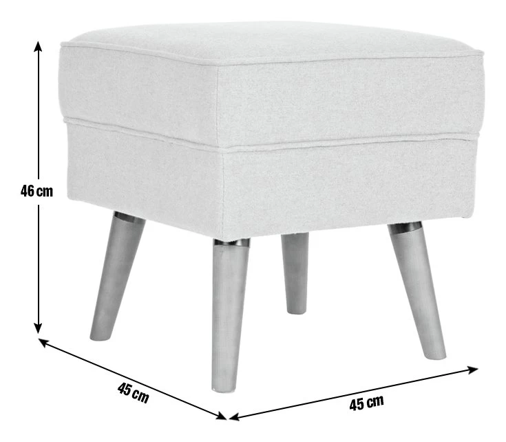 Habitat Callie Fabric Footstool - Light Grey 2 Habitat Callie Fabric Footstool - Light Grey - Image 2