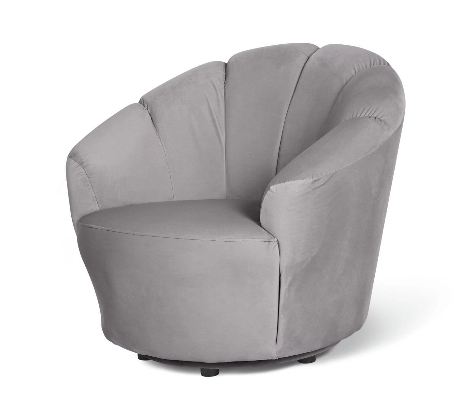 Habitat Ezra Velvet Swivel Chair - Light Grey 2 Habitat Ezra Velvet Swivel Chair - Light Grey - Image 2
