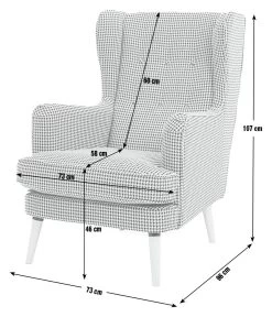 Habitat Callie Fabric Wingback Chair - Blush Pink -Habitat Shop 8839895 R E001
