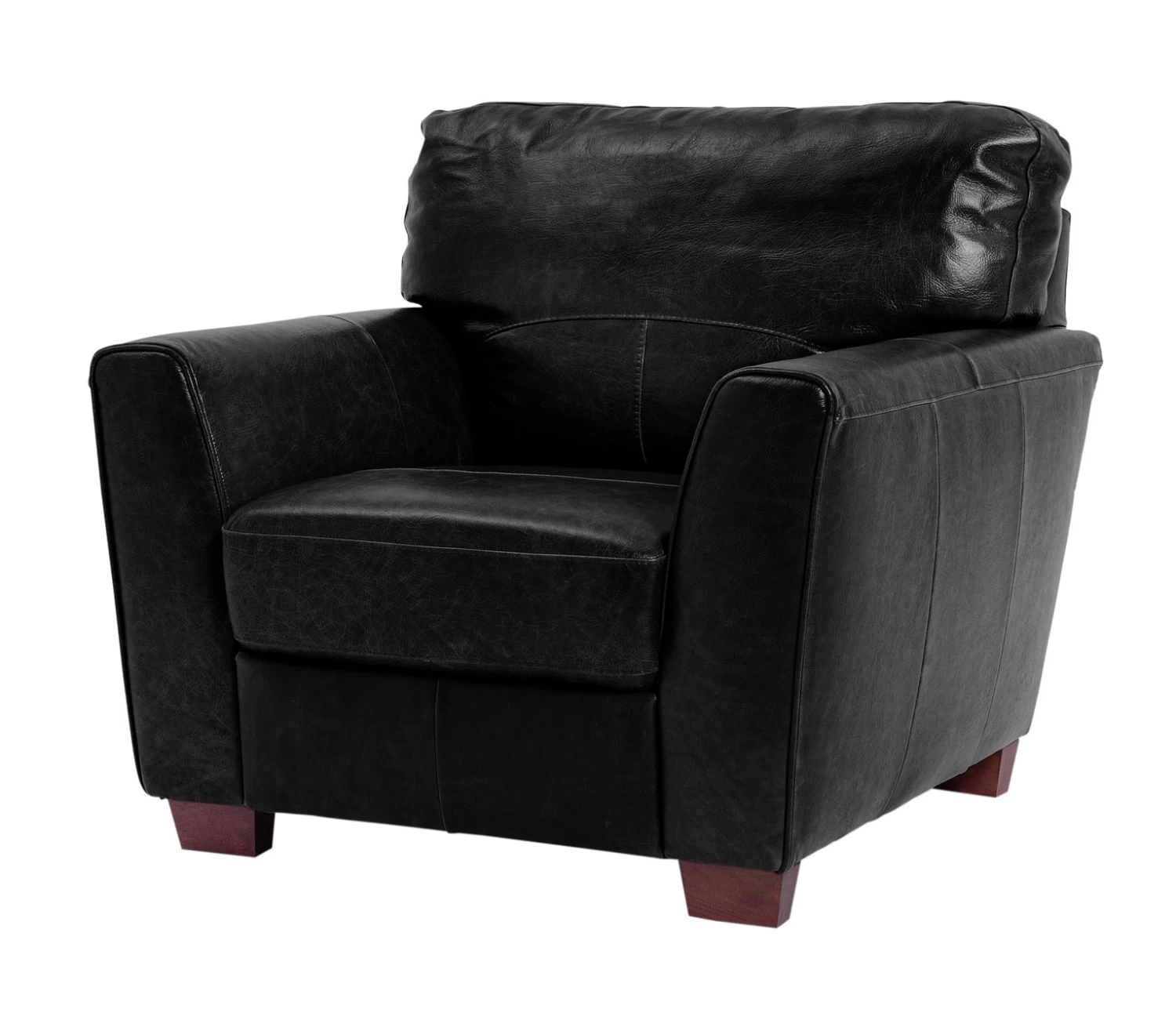 Habitat Milford Leather Chair - Black 3 Habitat Milford Leather Chair - Black - Image 3