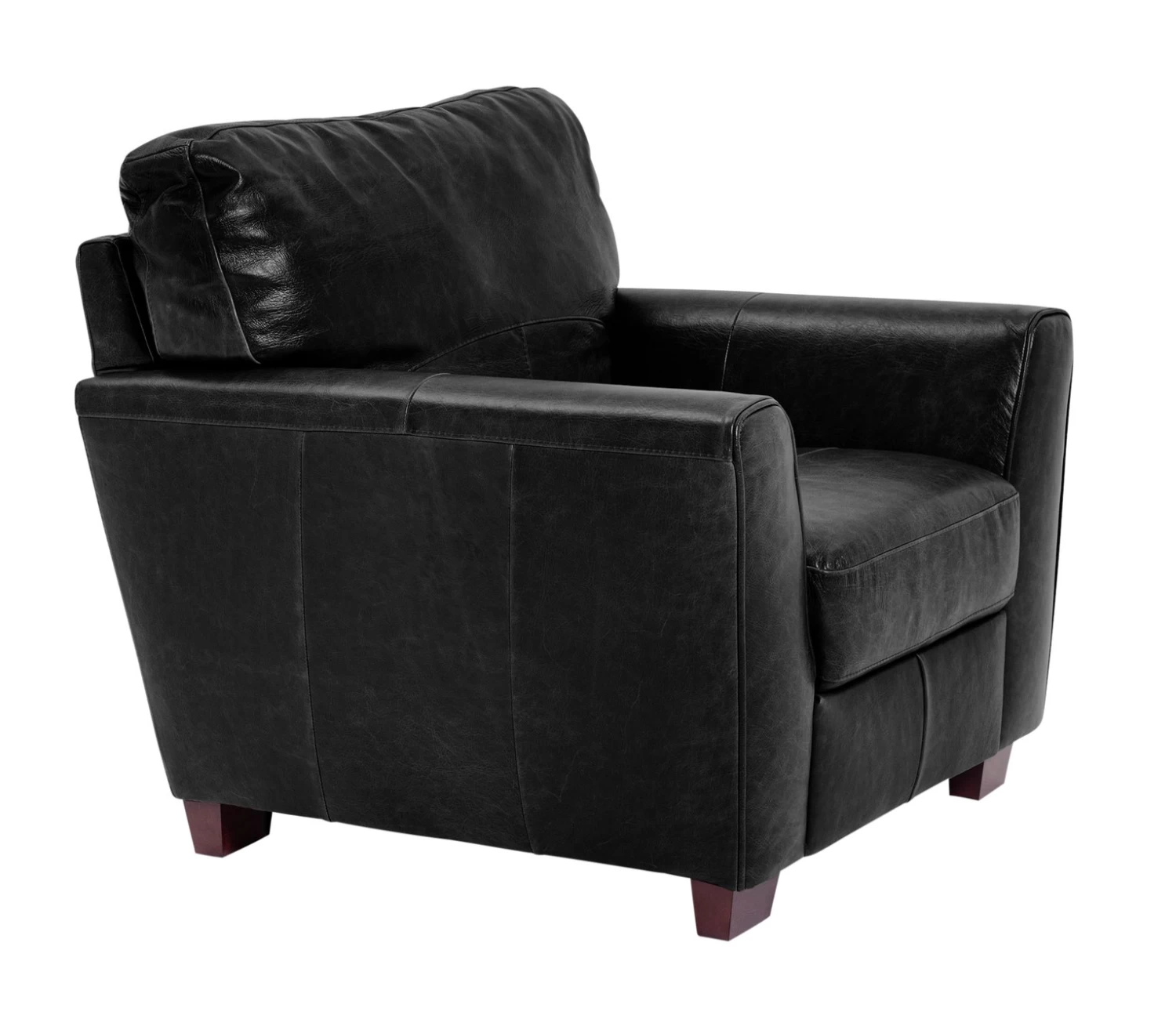 Habitat Milford Leather Chair - Black 5 Habitat Milford Leather Chair - Black - Image 5