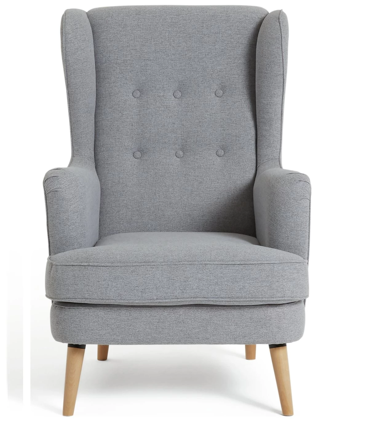 Habitat Callie Fabric Wingback Chair- Light Grey 1 Habitat Callie Fabric Wingback Chair- Light Grey