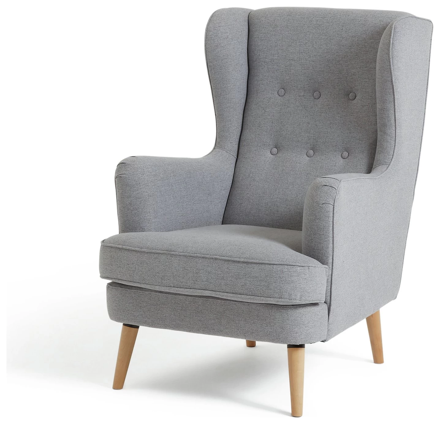Habitat Callie Fabric Wingback Chair- Light Grey 5 Habitat Callie Fabric Wingback Chair- Light Grey - Image 5