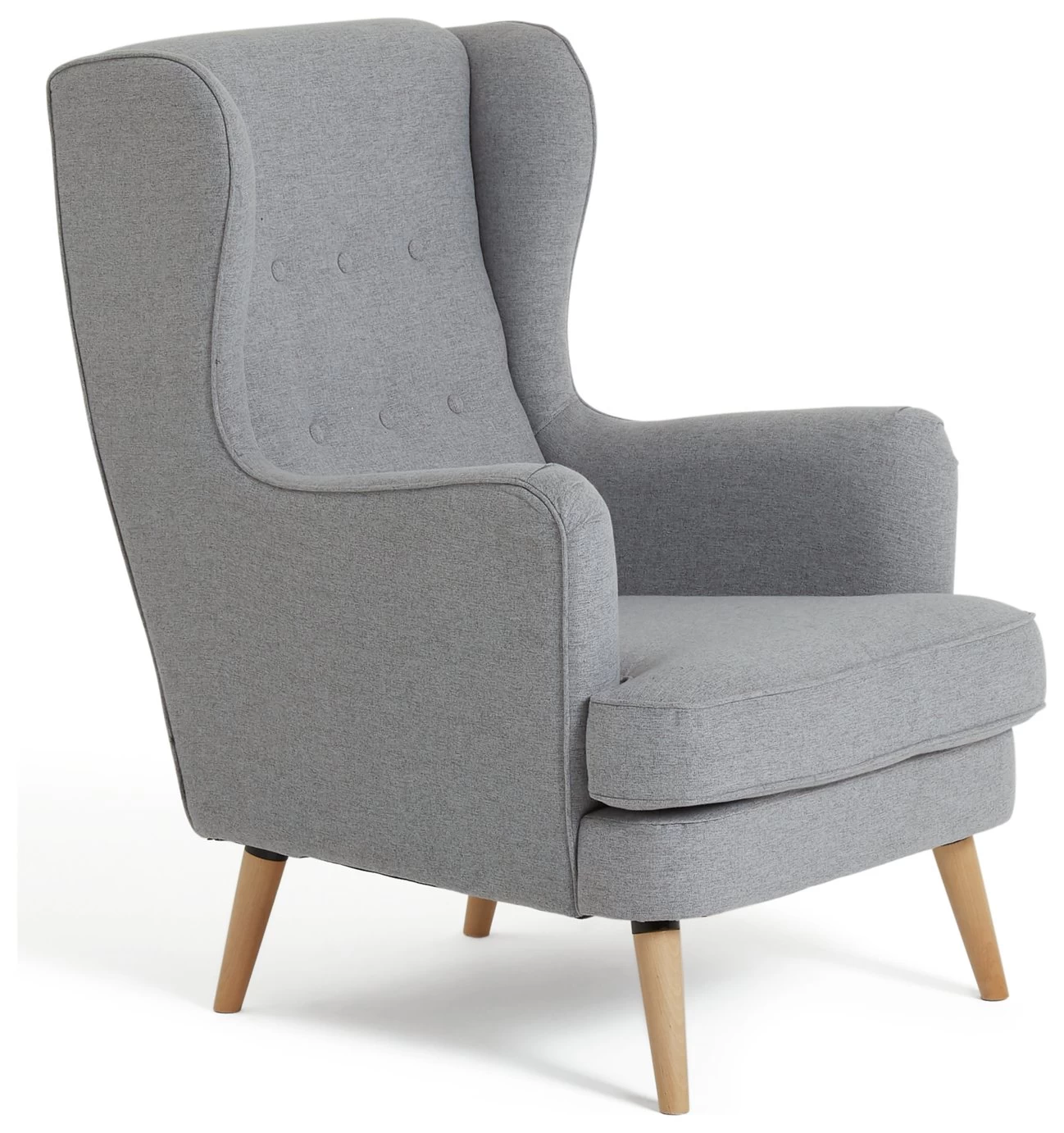 Habitat Callie Fabric Wingback Chair- Light Grey 7 Habitat Callie Fabric Wingback Chair- Light Grey - Image 7