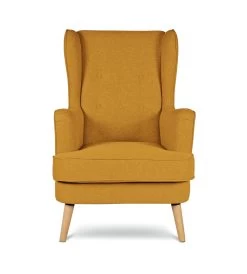 Habitat Callie Fabric Wingback Chair - Mustard