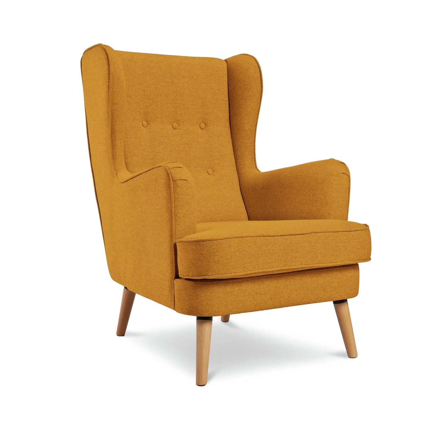 Habitat Callie Fabric Wingback Chair - Mustard 5 Habitat Callie Fabric Wingback Chair - Mustard - Image 5