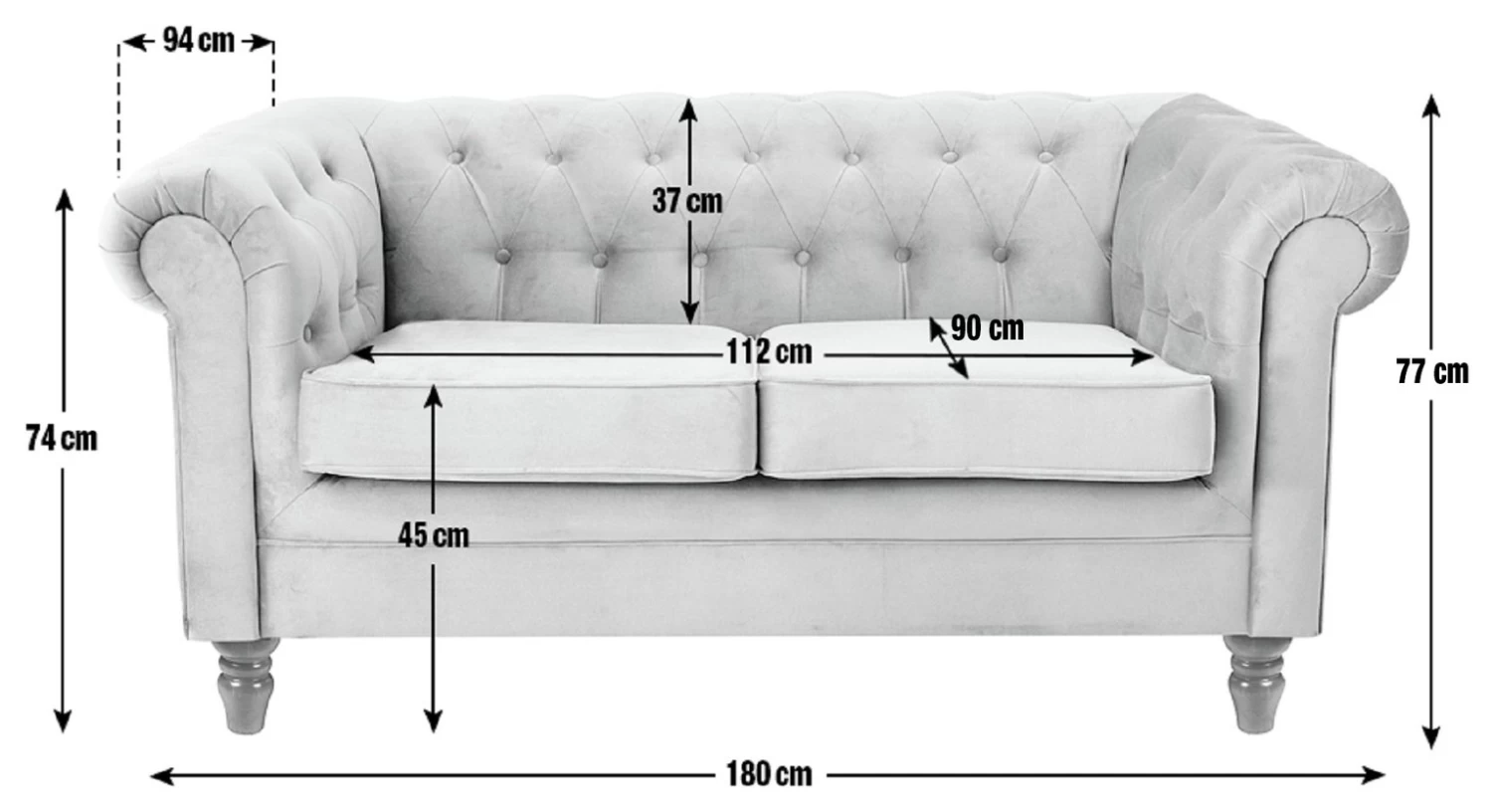 Habitat Chesterfield Velvet 2 Seater Sofa - Green 4 Habitat Chesterfield Velvet 2 Seater Sofa - Green - Image 4