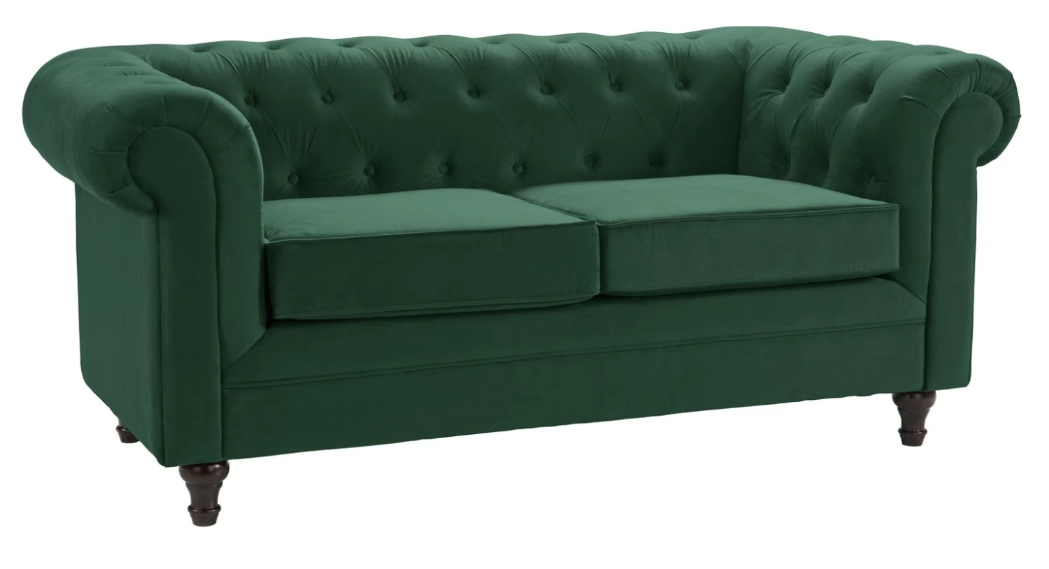 Habitat Chesterfield Velvet 2 Seater Sofa - Green 6 Habitat Chesterfield Velvet 2 Seater Sofa - Green - Image 6