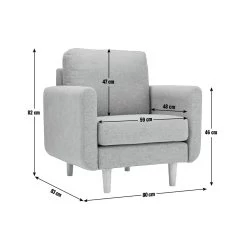 Habitat Remi Fabric Armchair In A Box - Light Grey -Habitat Shop 8896395 R Z020A