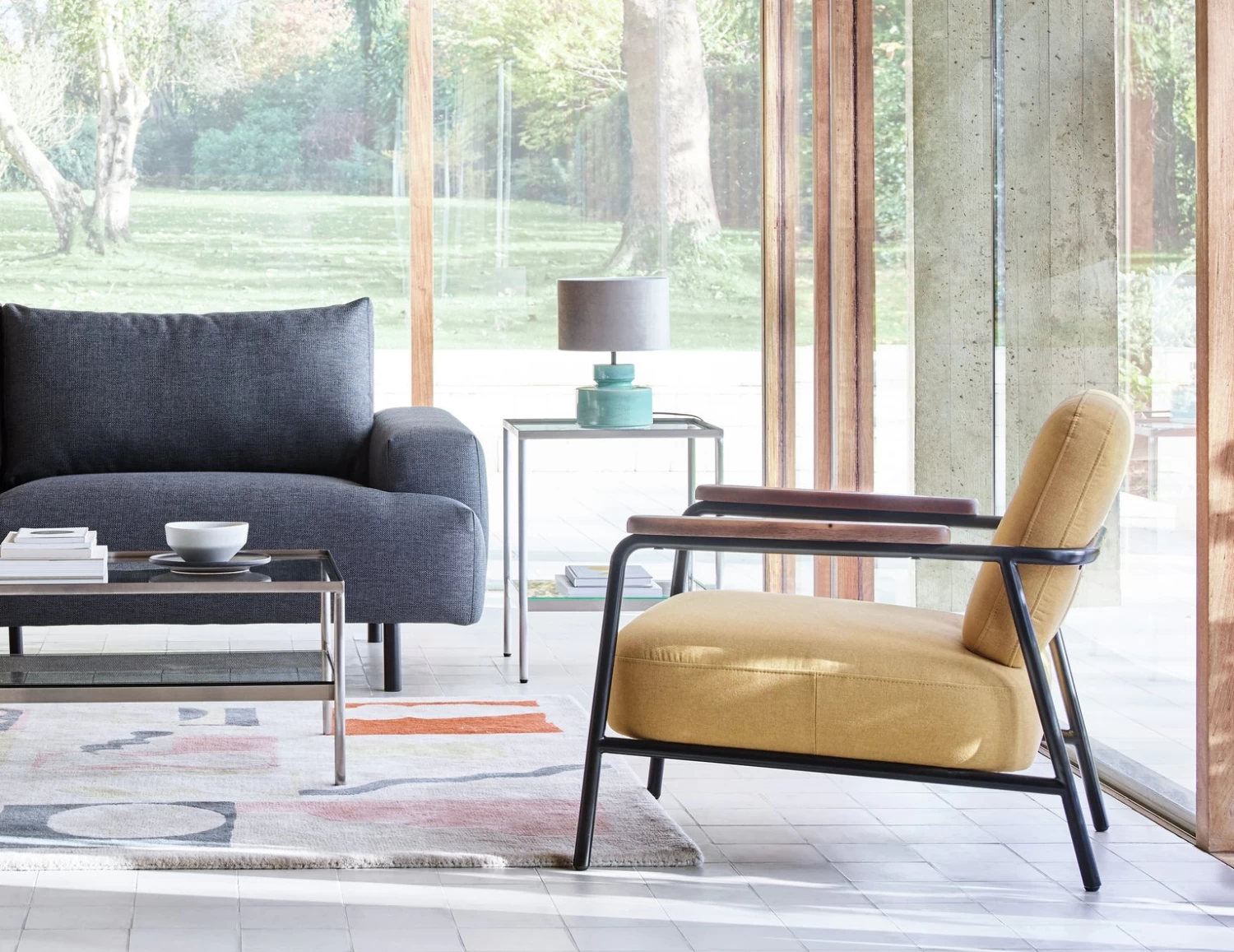 Habitat Cooper Fabric Armchair - Yellow 9 Habitat Cooper Fabric Armchair - Yellow - Image 9