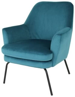 Habitat Celine Velvet Accent Chair - Teal -Habitat Shop 8954732 R Z004A