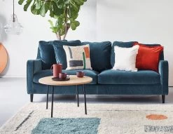 Habitat Swift Velvet 3 Seater Sofa - Moss Green