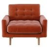 Habitat Fenner Velvet Fabric Armchair - Orange